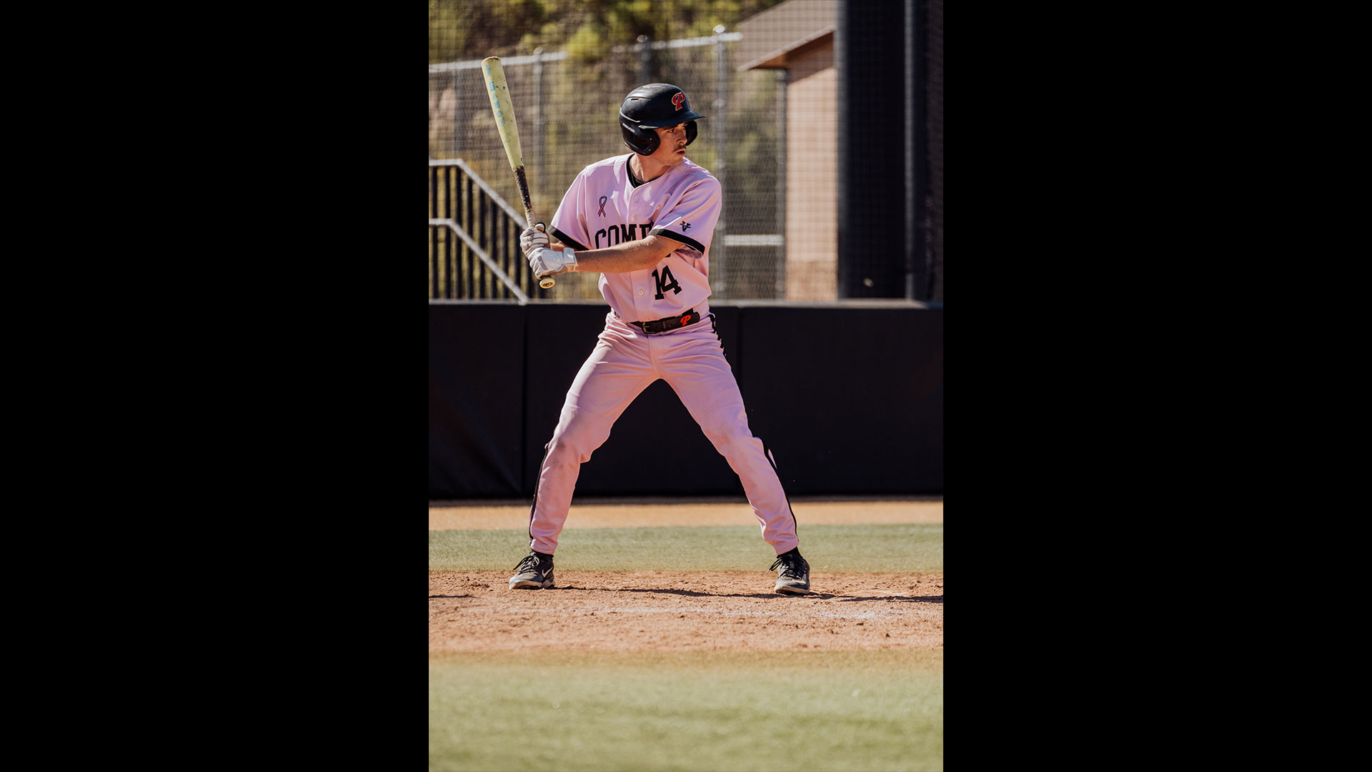 Gavin Garrison stands in the batter's box. Photo by Hector Flores.